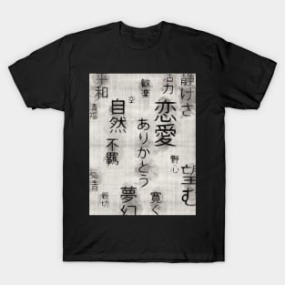Vintage Japanese art - Japanese wagara pattern - Japan love - Japanese aesthetic | Watercolor words T-Shirt